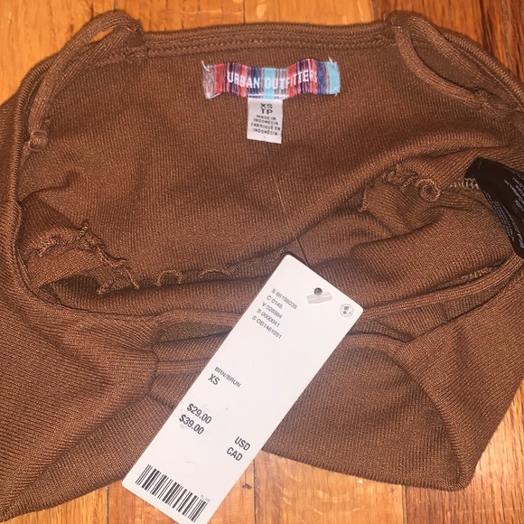 Urban Outfitters ruffle top XS Extra Small Brown - Picture 3 of 3